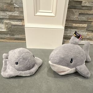 Hobby Lobby Gray & White Shark and Stingray Corduroy Plush Stuffed Animal Set